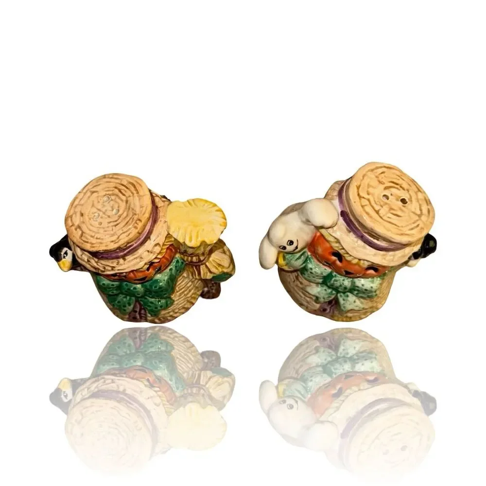 Halloween/ Fall Vintage Jack-o-Lantern Salt & Pepper Set Vintage Ceramics